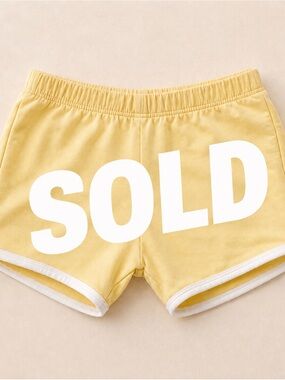 Haven Kids Soft Yellow Retro Trim Shorts / Small shop / Gender Neutral /